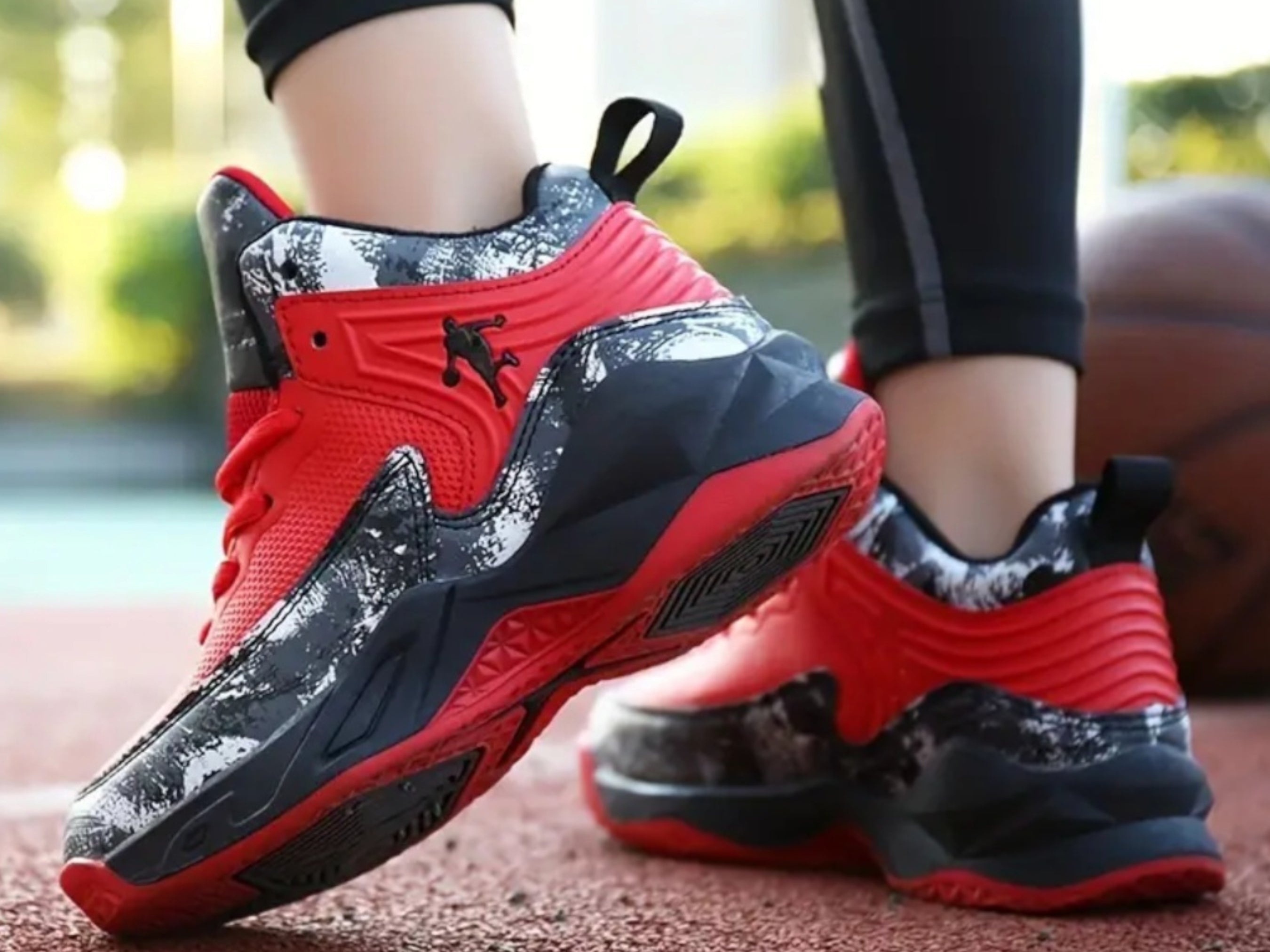 Boys Trendy Camouflage Breathable High Top Lace-up Basketball Shoes, Children&