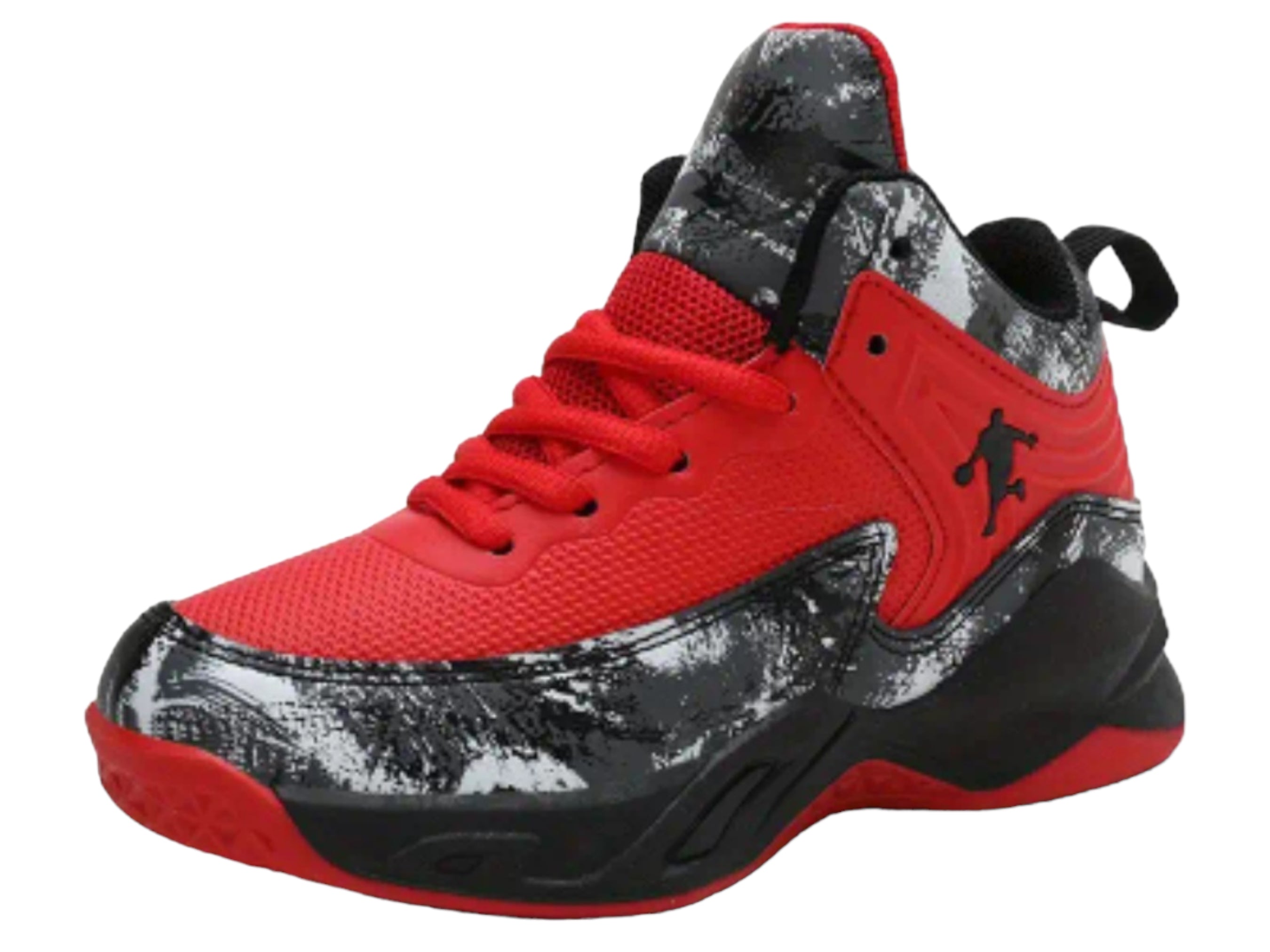 Boys Trendy Camouflage Breathable High Top Lace-up Basketball Shoes, Children&